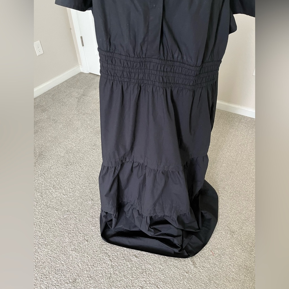 NWT Quince 100% Organic Cotton Dark Navy Tiered Maxi Dress Size 2X - Picture 6 of 12